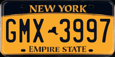 NY license plate GMX3997