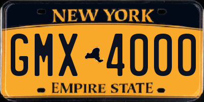 NY license plate GMX4000