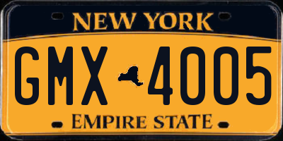 NY license plate GMX4005