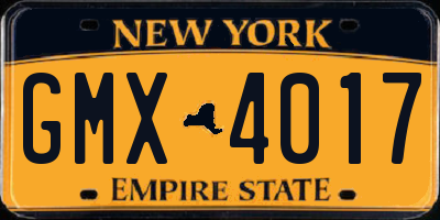 NY license plate GMX4017
