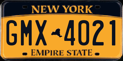NY license plate GMX4021