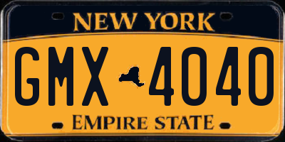 NY license plate GMX4040