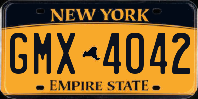 NY license plate GMX4042