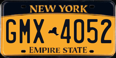 NY license plate GMX4052