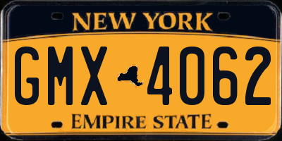 NY license plate GMX4062