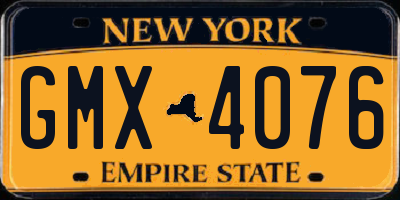 NY license plate GMX4076
