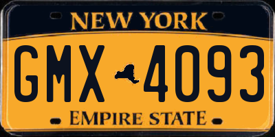 NY license plate GMX4093