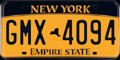 NY license plate GMX4094