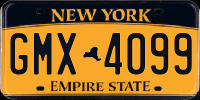 NY license plate GMX4099