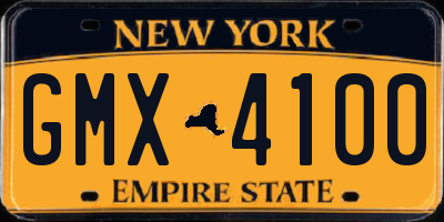 NY license plate GMX4100