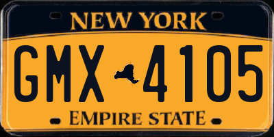 NY license plate GMX4105