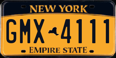 NY license plate GMX4111