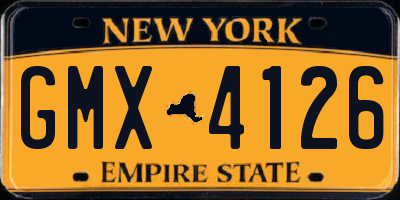 NY license plate GMX4126