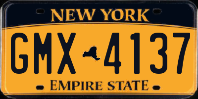 NY license plate GMX4137