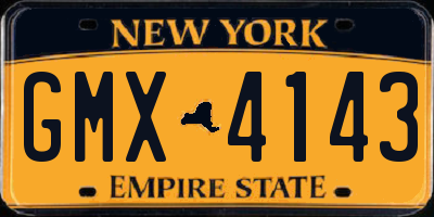 NY license plate GMX4143
