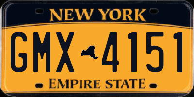 NY license plate GMX4151