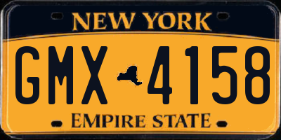 NY license plate GMX4158