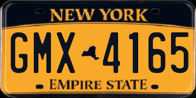 NY license plate GMX4165