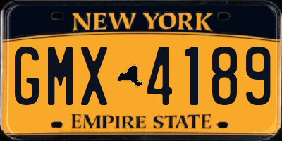 NY license plate GMX4189