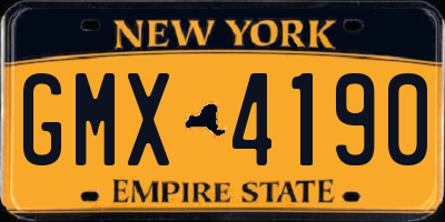 NY license plate GMX4190