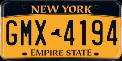 NY license plate GMX4194