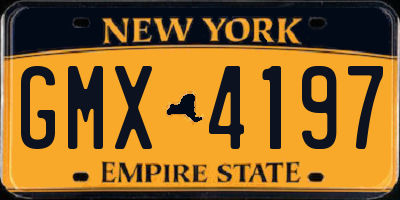NY license plate GMX4197