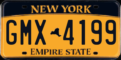 NY license plate GMX4199