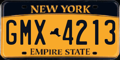 NY license plate GMX4213