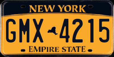 NY license plate GMX4215