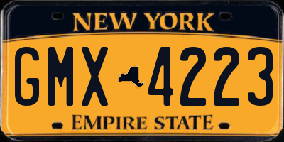 NY license plate GMX4223