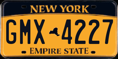 NY license plate GMX4227