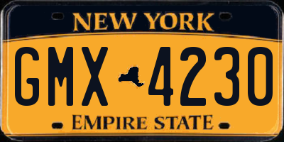 NY license plate GMX4230