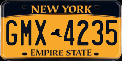 NY license plate GMX4235