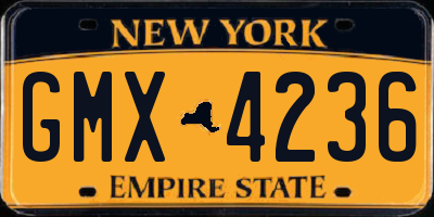 NY license plate GMX4236
