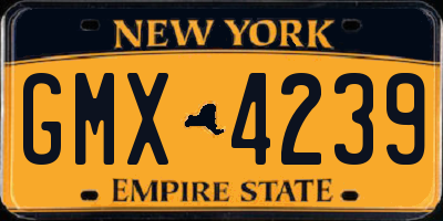 NY license plate GMX4239