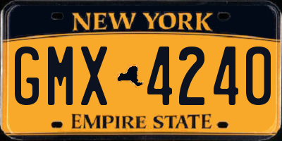 NY license plate GMX4240