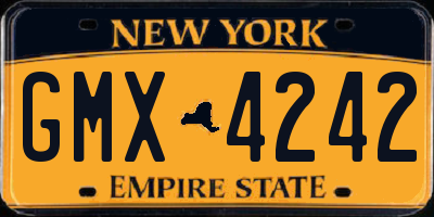 NY license plate GMX4242
