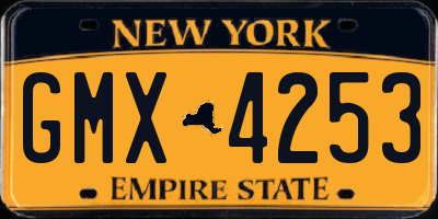 NY license plate GMX4253