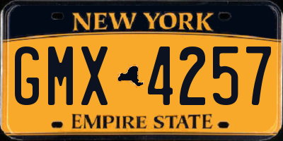 NY license plate GMX4257