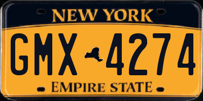 NY license plate GMX4274