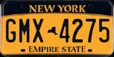 NY license plate GMX4275