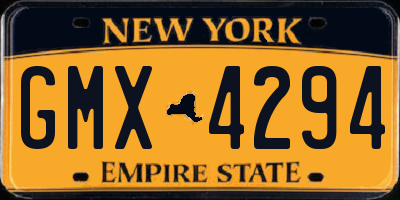 NY license plate GMX4294