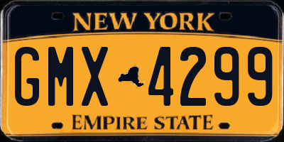 NY license plate GMX4299