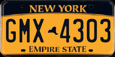 NY license plate GMX4303