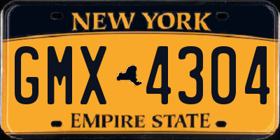 NY license plate GMX4304