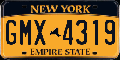 NY license plate GMX4319