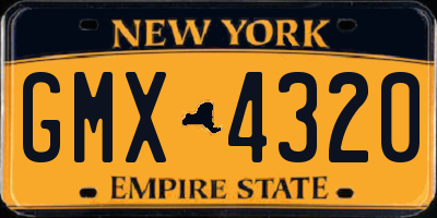NY license plate GMX4320
