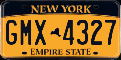 NY license plate GMX4327