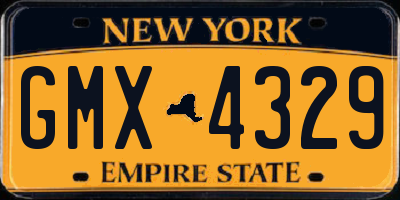 NY license plate GMX4329