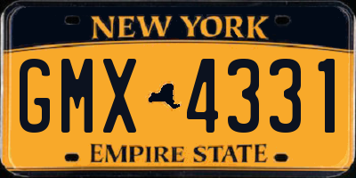 NY license plate GMX4331